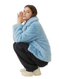 Thumbnail for Women's Oversized Teddy Coat High Quality Luxury Faux Fur Coat Thick Warm Overcoat Outerwear Long Faux Fox Fur Jacket