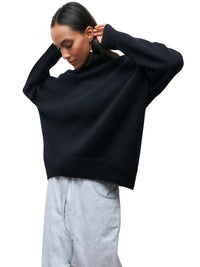 Thumbnail for Women's Oversized Turtleneck Sweater Elegant Thick Pullover Knitted Jumper Long Sleeve Sweaters