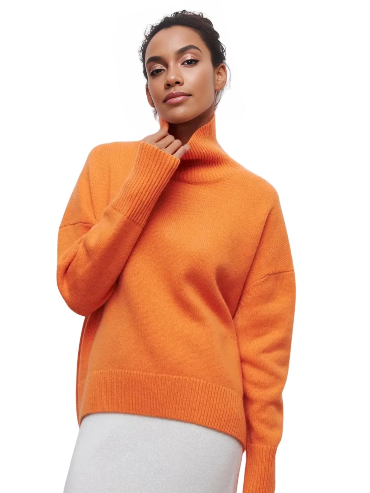 Women's Oversized Turtleneck Sweater Elegant Thick Pullover Knitted Jumper Long Sleeve Sweaters