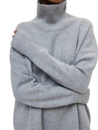 Thumbnail for Women's Oversized Turtleneck Sweater Elegant Thick Pullover Knitted Jumper Long Sleeve Sweaters