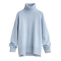Thumbnail for Light blue turtleneck sweater on a white background