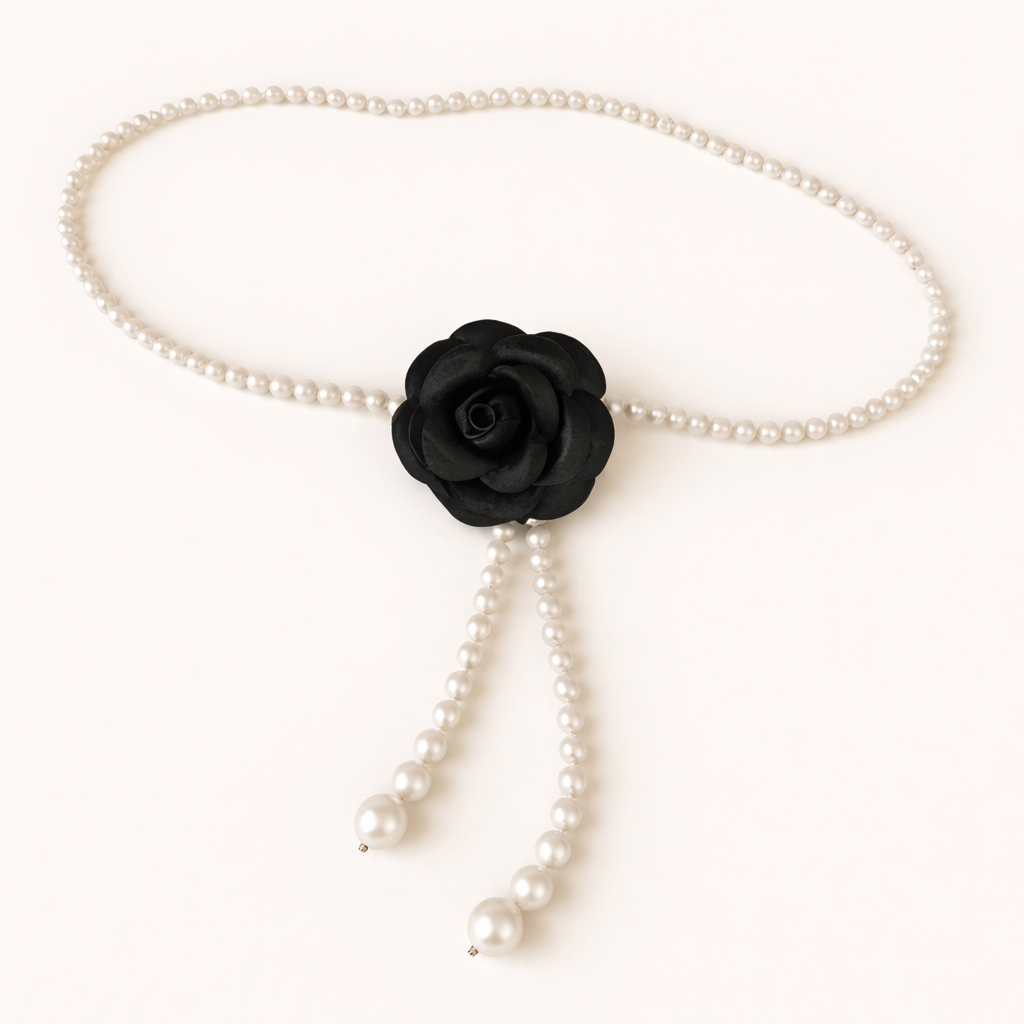 Women's Pearl Waist Belt Camellia Decorative Versatile Waist Belt Elegant Jacket Belt