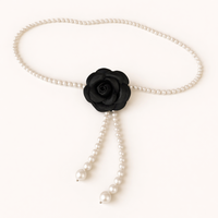 Thumbnail for Women's Pearl Waist Belt Camellia Decorative Versatile Waist Belt Elegant Jacket Belt