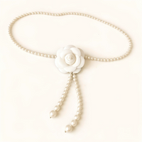 Thumbnail for Women's Pearl Waist Belt Camellia Decorative Versatile Waist Belt Elegant Jacket Belt