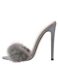 Thumbnail for Women's Peep Toe Fur Slip On Heels -, Peep Toe Heels , Drestiny , 10, 11, 12, 13, 14, 15, 5, 6, 7, 8, 9, 9.5, Australia, Black, Gold, Grey, Heels, High Heels, Pink, Sandals, United Kingdom, United States, White , Drestiny , www.shopdrestiny.com