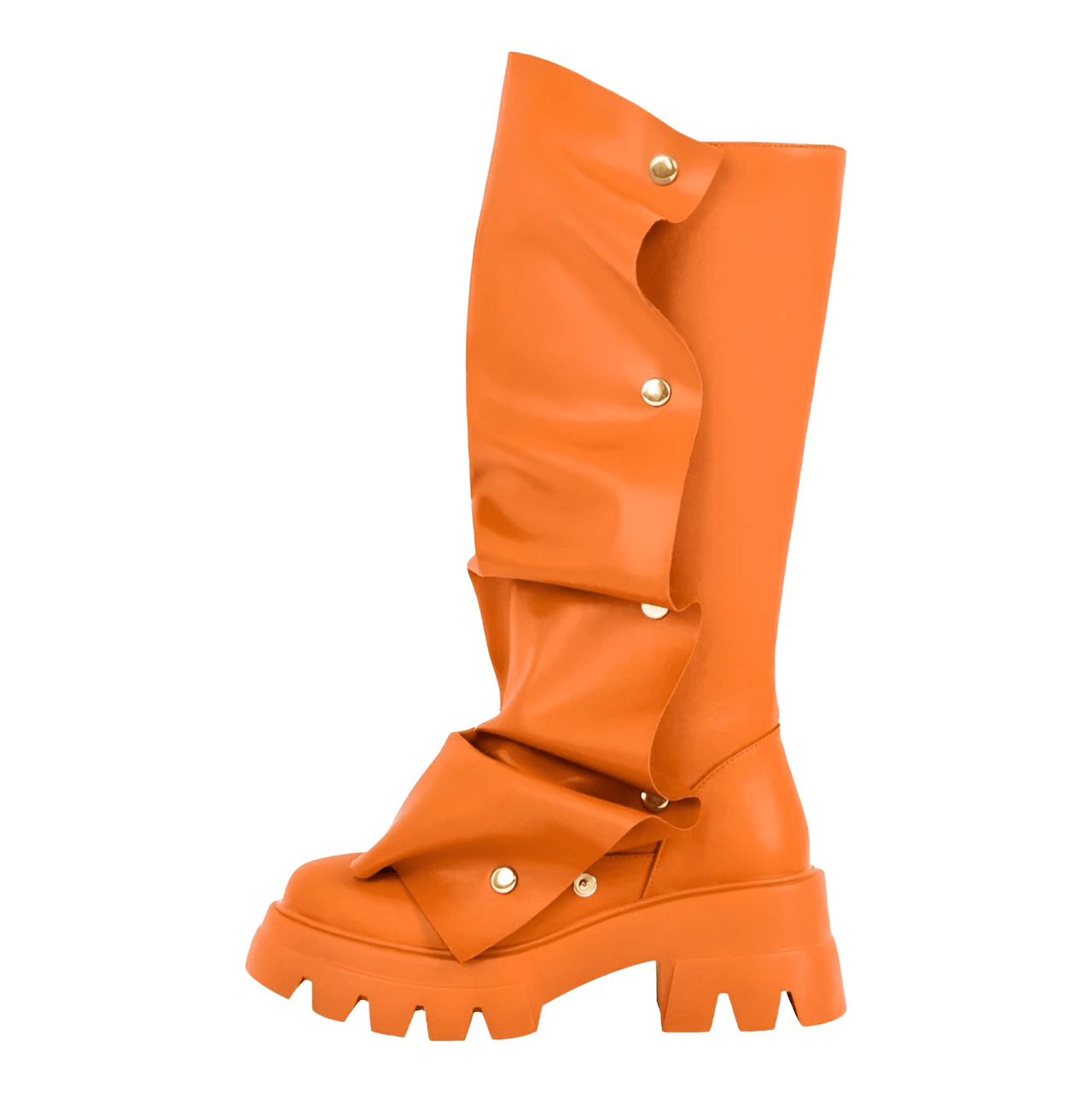 Women's Platform Fold Over Boots Block Heel Round Toe Pull on Fashion Mid-Calf Female Boots, Drestiny, Platform Boots Women, Chunky Platform Boots, Black Platform Boots, Platform Boot Outfit Ideas, United States, USA, Canada, Australia, New Zealand, United Kingdom, UK, Red, Orange, Brown, Black, Metallic Blue, White, Metallic Gold, 5, 6, 7, 8, 9, 9.5, 10, 11, 12, 13, 14, 15, shopdrestiny.com