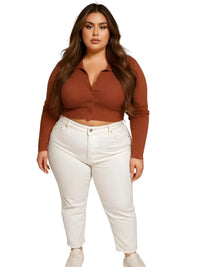 Thumbnail for Women's Plus Size White Jeans - Up to 8XL!