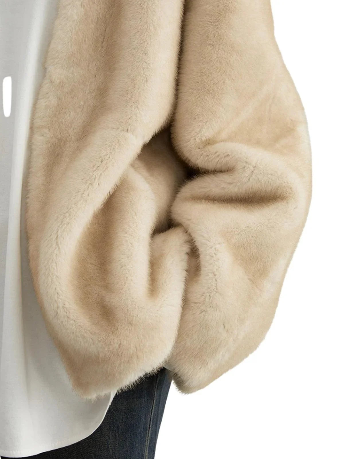 Women's Plush Jacket Loose Casual Solid Overcoat Female Coat V-Neck Woman Outerwear Autumn Winter