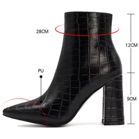 Thumbnail for Women's Pointed Toe Ankle Boots with Thick Heels -, Ankle Boots , Drestiny , 3.5, 4, 4.5, 5, 5.5, 6, 6.5, 7, 7.5, 8, 8.5, 9, Ankle Boots, Australia, Black, Boots, Brown, FR, Heels, Light Blue, New Zealand, Sky Blue, United Kingdom, United States, White , Drestiny , www.shopdrestiny.com
