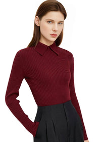 Thumbnail for Women's Polo Sweaters Fashion Long Sleeve Wool Pullovers Long Sleeve Knitted Tops Office Lady Spring Sweater, Drestiny, Sweaters, Long Sleeves, Polos, Polo Shirts, Pullovers, XS, S, M, L, XL, XXL, 2XL, Wine Red, Black, Khaki, Women's Polo Shirts, Women's Golf Shirts, Women's pique polo shirts, Best women's polo shirts, women's designer polo shirts, United States, Canada, Australia, New Zealand, United Kingdom, Usa, UK, Polo Jumpers, shopdrestiny.com