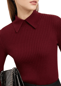 Thumbnail for Women's Polo Sweaters Fashion Long Sleeve Wool Pullovers Long Sleeve Knitted Tops Office Lady Spring Sweater, Drestiny, Sweaters, Long Sleeves, Polos, Polo Shirts, Pullovers, XS, S, M, L, XL, XXL, 2XL, Wine Red, Black, Khaki, Women's Polo Shirts, Women's Golf Shirts, Women's pique polo shirts, Best women's polo shirts, women's designer polo shirts, United States, Canada, Australia, New Zealand, United Kingdom, Usa, UK, Polo Jumpers, shopdrestiny.com