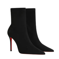 Thumbnail for Black high-heel Ankle Boots with red soles on a white background