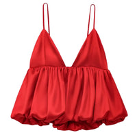 Thumbnail for Women's Red Puff Crop Top Summer Slip Tanks & Camisoles Sexy Cropped Off Shoulder Sleeveless Top Backless Tank Tops, Crop Tops, Tank Tops, Camisoles, Sleeveless, Casual Shirts, Red, XS, S, M, L, United States, USA, Canada, Australia, New Zealand, United Kingdom, UK, red crop top, date night top red, red crop top UK, going out tops red, bardot crop top red, shopdrestiny.com