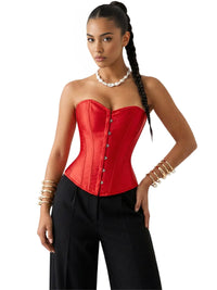 Thumbnail for Women's Satin Corset Top Plus Size Bustiers Over Bust Sexy Vintage Style Bridal Corset Women