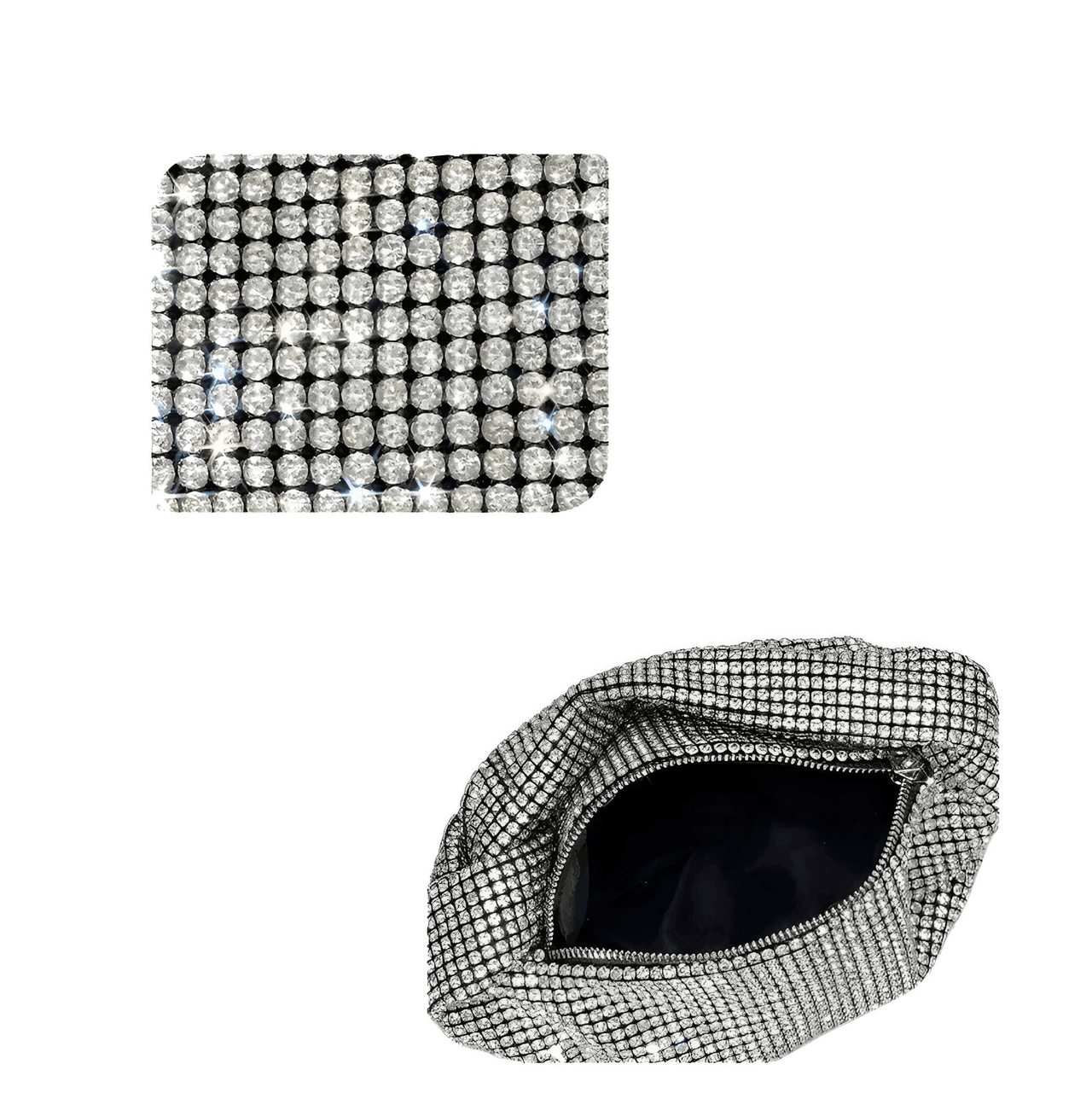 Women's Rhinestone Evening Bag Crystal Top Knot Handle Bag for Women Purses and Handbags Luxury Designer Handbag Tote, Handbags, Purses, Drestiny, United States, USA, Australia, United Kingdom, UK,  Silver, Blue, Champagne, Green, Black, Gold, Rhinestone clutch bag, Sparkly rhinestone handbag, Crystal embellished handbag, rhinestone evening bag, rhinestone shoulder bag, shopdrestiny.com