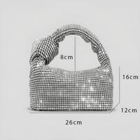 Thumbnail for Women's Rhinestone Evening Bag Crystal Top Knot Handle Bag for Women Purses and Handbags Luxury Designer Handbag Tote, Handbags, Purses, Drestiny, United States, USA, Australia, United Kingdom, UK,  Silver, Blue, Champagne, Green, Black, Gold, Rhinestone clutch bag, Sparkly rhinestone handbag, Crystal embellished handbag, rhinestone evening bag, rhinestone shoulder bag, shopdrestiny.com