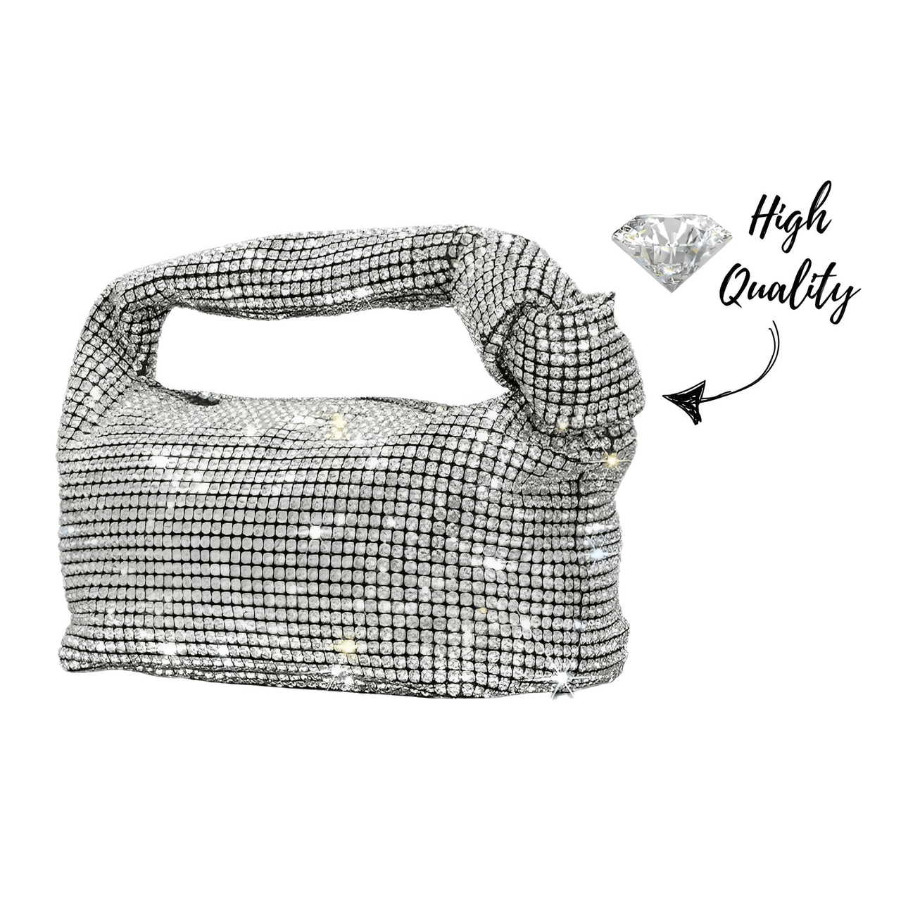 Women's Rhinestone Evening Bag Crystal Top Knot Handle Bag for Women Purses and Handbags Luxury Designer Handbag Tote, Handbags, Purses, Drestiny, United States, USA, Australia, United Kingdom, UK,  Silver, Blue, Champagne, Green, Black, Gold, Rhinestone clutch bag, Sparkly rhinestone handbag, Crystal embellished handbag, rhinestone evening bag, rhinestone shoulder bag, shopdrestiny.com