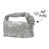 Thumbnail for Women's Rhinestone Evening Bag Crystal Top Knot Handle Bag for Women Purses and Handbags Luxury Designer Handbag Tote, Handbags, Purses, Drestiny, United States, USA, Australia, United Kingdom, UK,  Silver, Blue, Champagne, Green, Black, Gold, Rhinestone clutch bag, Sparkly rhinestone handbag, Crystal embellished handbag, rhinestone evening bag, rhinestone shoulder bag, shopdrestiny.com