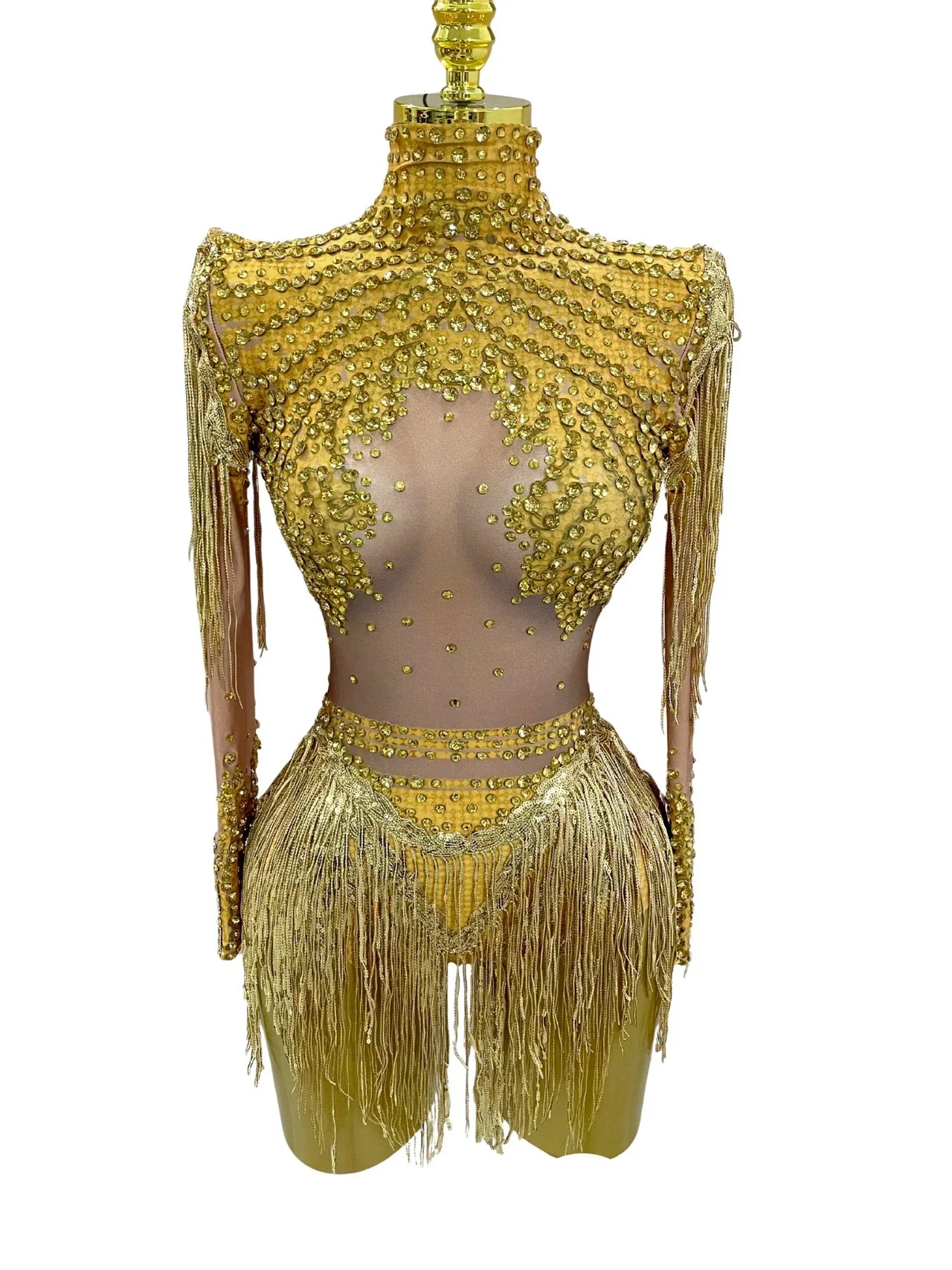 Women's Rhinestone Sequin Bodysuit 2025 Tassel Birthday Party Nightclub Stage Performance Costume, Drestiny, Long sleeves, Mini Dresses, Bodysuits, XS, S, M, L, XL, United States, USA, Canada, Australia, New Zealand, United Kingdom, UK, Silver, White, Red, Hot Red, Gold, sequin bodysuit, rhinestone bodysuit, Clubwear Bodysuit, sparkly bodysuit, Glitter Bodysuit Women's, shopdrestiny.com