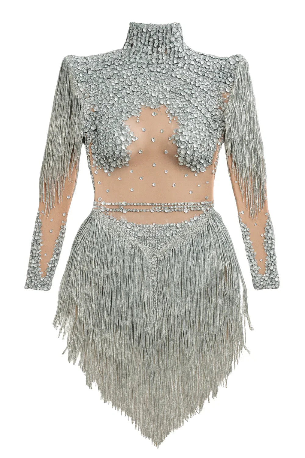 Women's Rhinestone Sequin Bodysuit 2025 Tassel Birthday Party Nightclub Stage Performance Costume, Drestiny, Long sleeves, Mini Dresses, Bodysuits, XS, S, M, L, XL, United States, USA, Canada, Australia, New Zealand, United Kingdom, UK, Silver, White, Red, Hot Red, Gold, sequin bodysuit, rhinestone bodysuit, Clubwear Bodysuit, sparkly bodysuit, Glitter Bodysuit Women's, shopdrestiny.com
