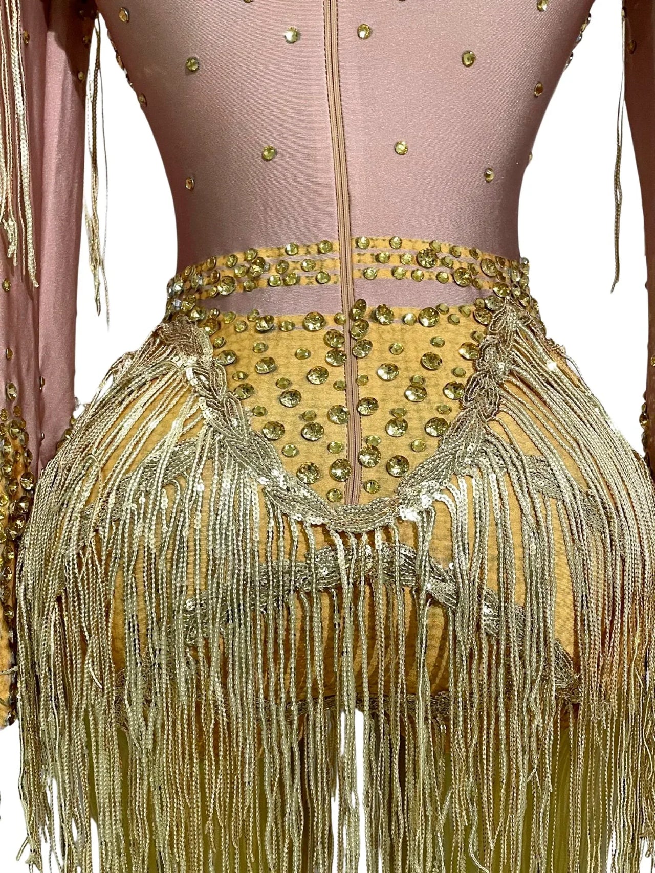 Women's Rhinestone Sequin Bodysuit 2025 Tassel Birthday Party Nightclub Stage Performance Costume