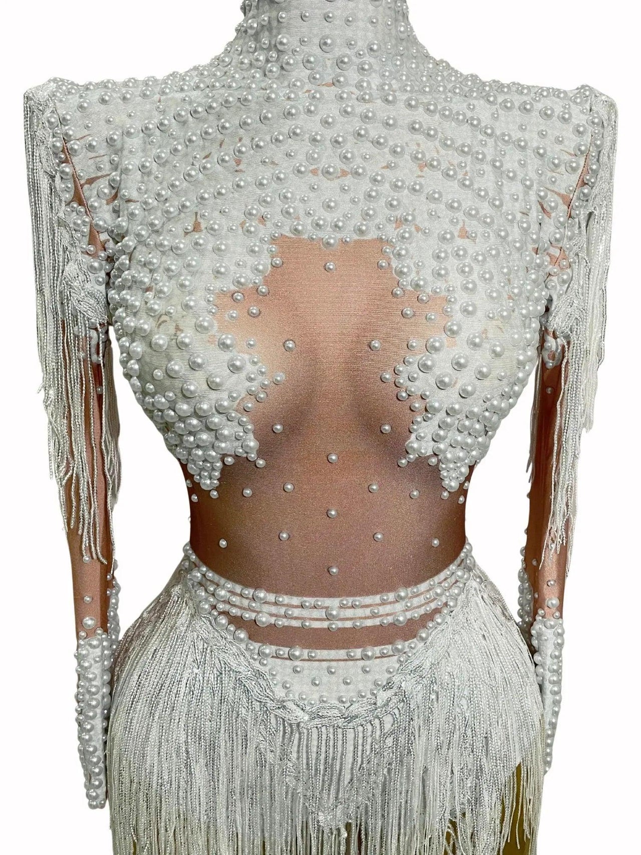 Women's Rhinestone Sequin Bodysuit 2025 Tassel Birthday Party Nightclub Stage Performance Costume, Drestiny, Long sleeves, Mini Dresses, Bodysuits, XS, S, M, L, XL, United States, USA, Canada, Australia, New Zealand, United Kingdom, UK, Silver, White, Red, Hot Red, Gold, sequin bodysuit, rhinestone bodysuit, Clubwear Bodysuit, sparkly bodysuit, Glitter Bodysuit Women's, shopdrestiny.com