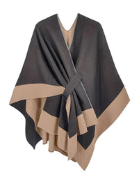 Thumbnail for Women's Scarf with Two Color Pattern Split Shawls For Women Warm and Fashionable Luxury Designer Women -, Shawl , Drestiny , Australia, Black, Blue, Brown, Canada, Dark Blue, Dark Brown, Dark Grey, Green, Grey, Khaki, Light Blue, Light Brown, Navy, New Zealand, Off White, Orange, Ponchos, Red, Scarves, Shawls, Tan, United Kingdom, United States, White, Wine Red , Drestiny , www.shopdrestiny.com