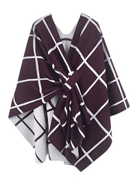 Thumbnail for Women's Scarf with Two Color Pattern Split Shawls For Women Warm and Fashionable Luxury Designer Women -, Shawl , Drestiny , Australia, Black, Blue, Brown, Canada, Dark Blue, Dark Brown, Dark Grey, Green, Grey, Khaki, Light Blue, Light Brown, Navy, New Zealand, Off White, Orange, Ponchos, Red, Scarves, Shawls, Tan, United Kingdom, United States, White, Wine Red , Drestiny , www.shopdrestiny.com