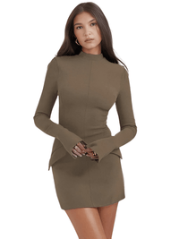Thumbnail for Women's Sexy Two Pocket Mini Dress -, , Drestiny , Australia, Black, Canada, Dark Blue, FR, L, Long Sleeves, M, Wine Red, Dark Red, Brown, Khaki, Mini Dresses, New Zealand, S, United Kingdom, United States , Drestiny , www.shopdrestiny.com