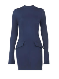 Thumbnail for Women's Sexy Two Pocket Mini Dress -, , Drestiny , Australia, Black, Canada, Dark Blue, FR, L, Long Sleeves, M, Mini Dresses, New Zealand, S, United Kingdom, United States , Drestiny , www.shopdrestiny.com