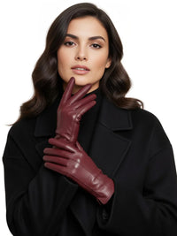 Thumbnail for Women's Sheepskin Gloves Touch Screen Driving Gloves For Women Leather Gloves High Quality