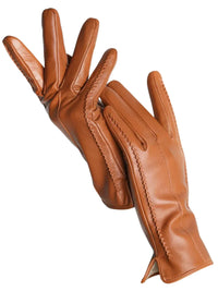 Thumbnail for Brown leather gloves on a white background