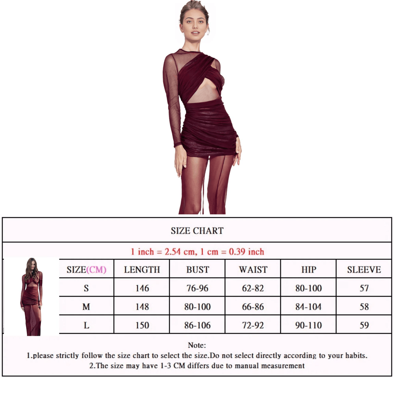 Women's Sheer Maxi Dress Sexy Ruched Long Sleeve Bodycon Party Club Evening Dresses Elegant, Drestiny, Maxi Dresses, Long Sleeves, Claret, Dark Red, Wine Red, Brown, Dark Brown, Coffee, Beige, Off White, S, M, L, United States, Australia, FR, United Kingdom, shopdrestiny.com