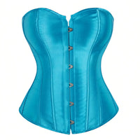 Thumbnail for Turquoise satin corset on a white background