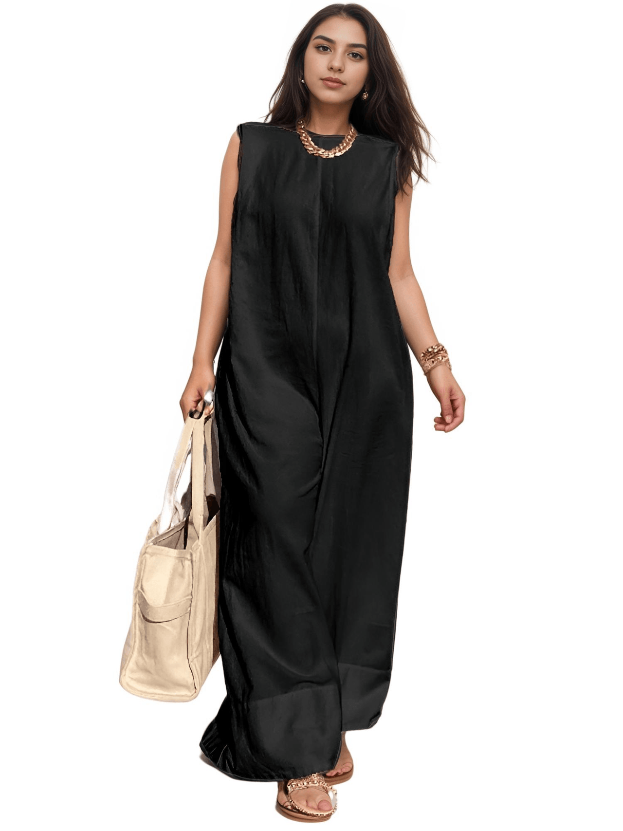 Women's Sleeveless Wide Leg Jumpsuit in White or Black -, Jumpsuit , Drestiny , Australia, Black, Jumpsuits, L, M, XXL, 2XL, 3XL, XXXL, Blue Grey, Yellow, Avocado Green, New Zealand, Pant Sets, S, Sleeveless, United Kingdom, United States, White, XL , Drestiny , www.shopdrestiny.com