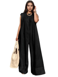 Thumbnail for Women's Sleeveless Wide Leg Jumpsuit in White or Black -, Jumpsuit , Drestiny , Australia, Black, Jumpsuits, L, M, XXL, 2XL, 3XL, XXXL, Blue Grey, Yellow, Avocado Green, New Zealand, Pant Sets, S, Sleeveless, United Kingdom, United States, White, XL , Drestiny , www.shopdrestiny.com