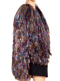 Thumbnail for Women's Sparkly Fur Jacket Long Sleeve Tiered Coat -, Jackets , Drestiny , 10, 12, 14, 14W, 2, 4, 6, 8, Australia, Black, Blue, Burgundy, Coats, Gold, Jackets, New Zealand, Pink, Purple, Red, Silver, United Kingdom, United States , Drestiny , www.shopdrestiny.com