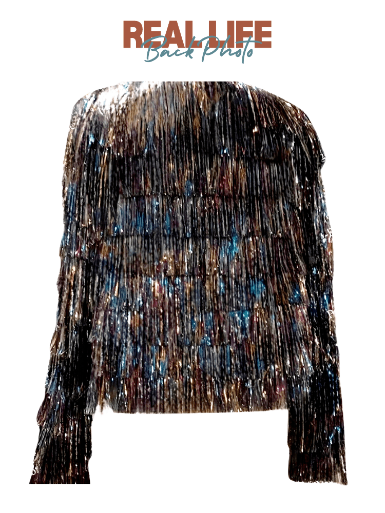 Women's Sparkly Fur Jacket Long Sleeve Tiered Coat -, Jackets , Drestiny , 10, 12, 14, 14W, 2, 4, 6, 8, Australia, Black, Blue, Burgundy, Coats, Gold, Jackets, New Zealand, Pink, Purple, Red, Silver, United Kingdom, United States , Drestiny , www.shopdrestiny.com