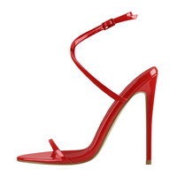 Thumbnail for Women's Strappy High Heel Sandals Summer Party Dress Sandals, Drestiny, Sandals, Heels, High Heels, High Heel Sandals, Stilettos, Stiletto Sandals, 6, 6, 7, 8, 9, 9.5, 10, 11, 12, 13, 14, 15, United States, USA, Canada, Australia, New Zealand, United Kingdom, UK, Black, Green, Silver, Red, Dark Blue, Teal, White, Pink, Deep Pink, Avocado Green, Grey, strappy heels, barely there heels, party heels, stiletto heels, black strappy heels, evening sandals, occasion sandals, shopdrestiny.com