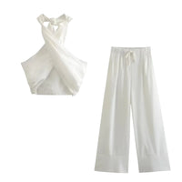 Thumbnail for Khaki Suits Women Sleeveless Halter Sexy Crop Tops Women's Streetwear Fashion Set High Waist Wide Leg Pants + Halter Top, Drestiny, Sets, Pant Sets, Casual Pants, Casual Shirts, Sleeveless, Crop Tops, XS, S, M, L, White, Grey, Orange, Khaki, United States, Canada, Australia, New Zealand, United Kingdom, women's streetwear sets, ladies streetwear outfits, street style sets for women, trendy streetwear women, matching streetwear sets women, co-ord streetwear women, urban fashion sets female, shopdrestiny.com