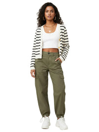 Thumbnail for Women's Striped Cardigan Spring Autumn O-Neck Single Breasted Long Sleeve Crop Tops Fashion Casual Chic Female Sweaters