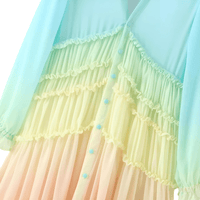 Thumbnail for Women's Summer Bohemian Dress Gradient Elegant Maxi Dress Patchwork Rainbow Color Party Dress Ruffles, Drestiny, Dresses, Long Sleeves, Maxi Dresses, Ankle Length Dresses, Rainbow, S, M, L, United States, USA, Canada, Australia, New Zealand, United Kingdom, UK, bohemian summer dress, women's boho dress, casual summer dress, beach dress, boho summer dress, summer maxi dress, beach dress women, womens bohemian dress, shopdrestiny.com