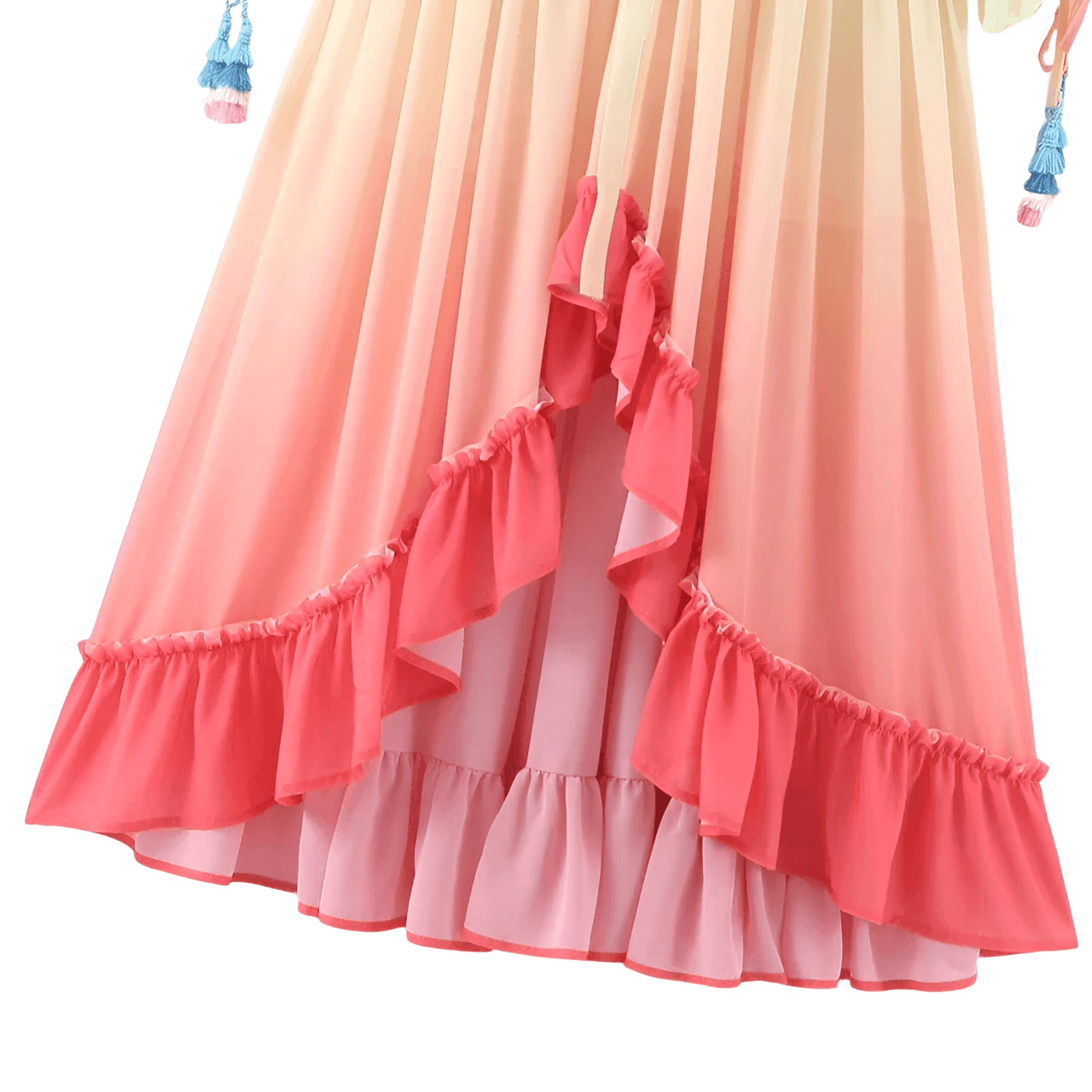 Women's Summer Bohemian Dress Gradient Elegant Maxi Dress Patchwork Rainbow Color Party Dress Ruffles, Drestiny, Dresses, Long Sleeves, Maxi Dresses, Ankle Length Dresses, Rainbow, S, M, L, United States, USA, Canada, Australia, New Zealand, United Kingdom, UK, bohemian summer dress, women's boho dress, casual summer dress, beach dress, boho summer dress, summer maxi dress, beach dress women, womens bohemian dress, shopdrestiny.com
