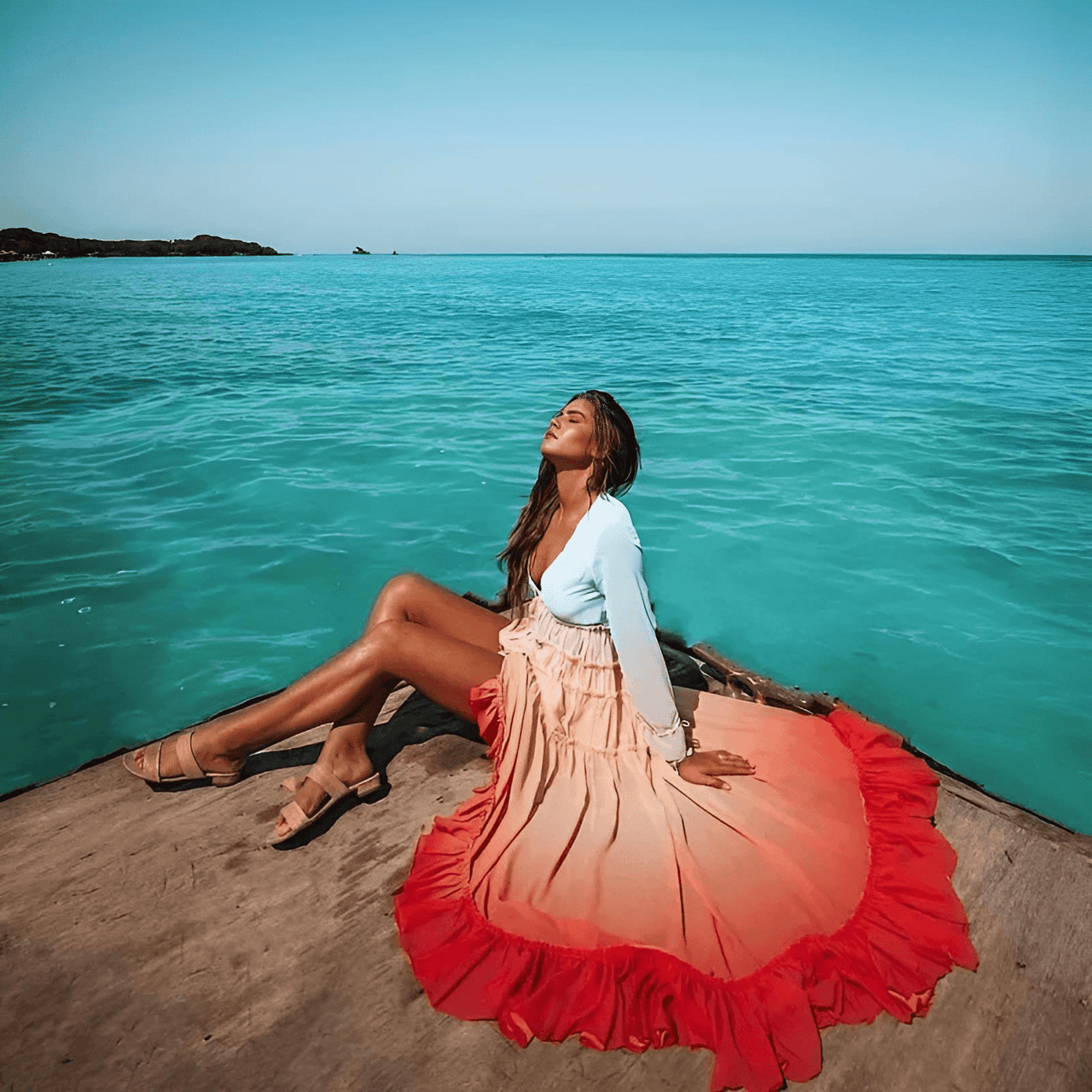 Women's Summer Bohemian Dress Gradient Elegant Maxi Dress Patchwork Rainbow Color Party Dress Ruffles, Drestiny, Dresses, Long Sleeves, Maxi Dresses, Ankle Length Dresses, Rainbow, S, M, L, United States, USA, Canada, Australia, New Zealand, United Kingdom, UK, bohemian summer dress, women's boho dress, casual summer dress, beach dress, boho summer dress, summer maxi dress, beach dress women, womens bohemian dress, shopdrestiny.com