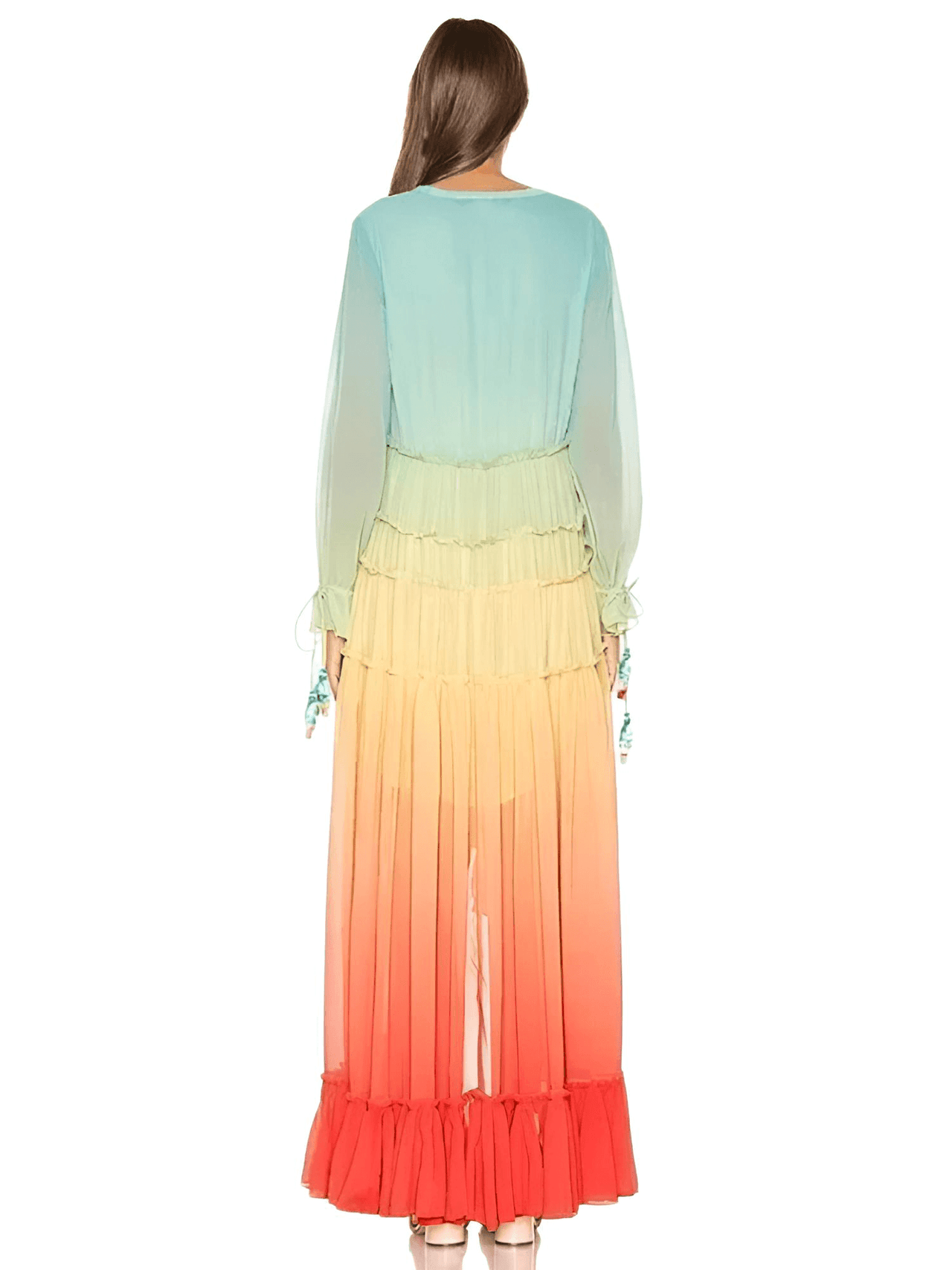 Women's Summer Bohemian Dress Gradient Elegant Maxi Dress Patchwork Rainbow Color Party Dress Ruffles, Drestiny, Dresses, Long Sleeves, Maxi Dresses, Ankle Length Dresses, Rainbow, S, M, L, United States, USA, Canada, Australia, New Zealand, United Kingdom, UK, bohemian summer dress, women's boho dress, casual summer dress, beach dress, boho summer dress, summer maxi dress, beach dress women, womens bohemian dress, shopdrestiny.com