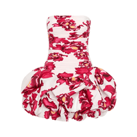 Thumbnail for Women's Summer Strapless Mini Dress Bandeau High Waist Patchwork Folds Slimming Dresses Female, Drestiny, Mini Dresses, Strapless, Sleeveless, Off Shoulder, S, M, L, XL, 4, 6, 8, 10, 12, Blue Print, Deep Pink Print, Pink, White, Blue, United States, Australia, New Zealand, Canada, strapless mini dress, bodycon strapless mini dress, summer mini dresss, bandeau mini dress, going out strapless mini dress, shopdrestiny.com