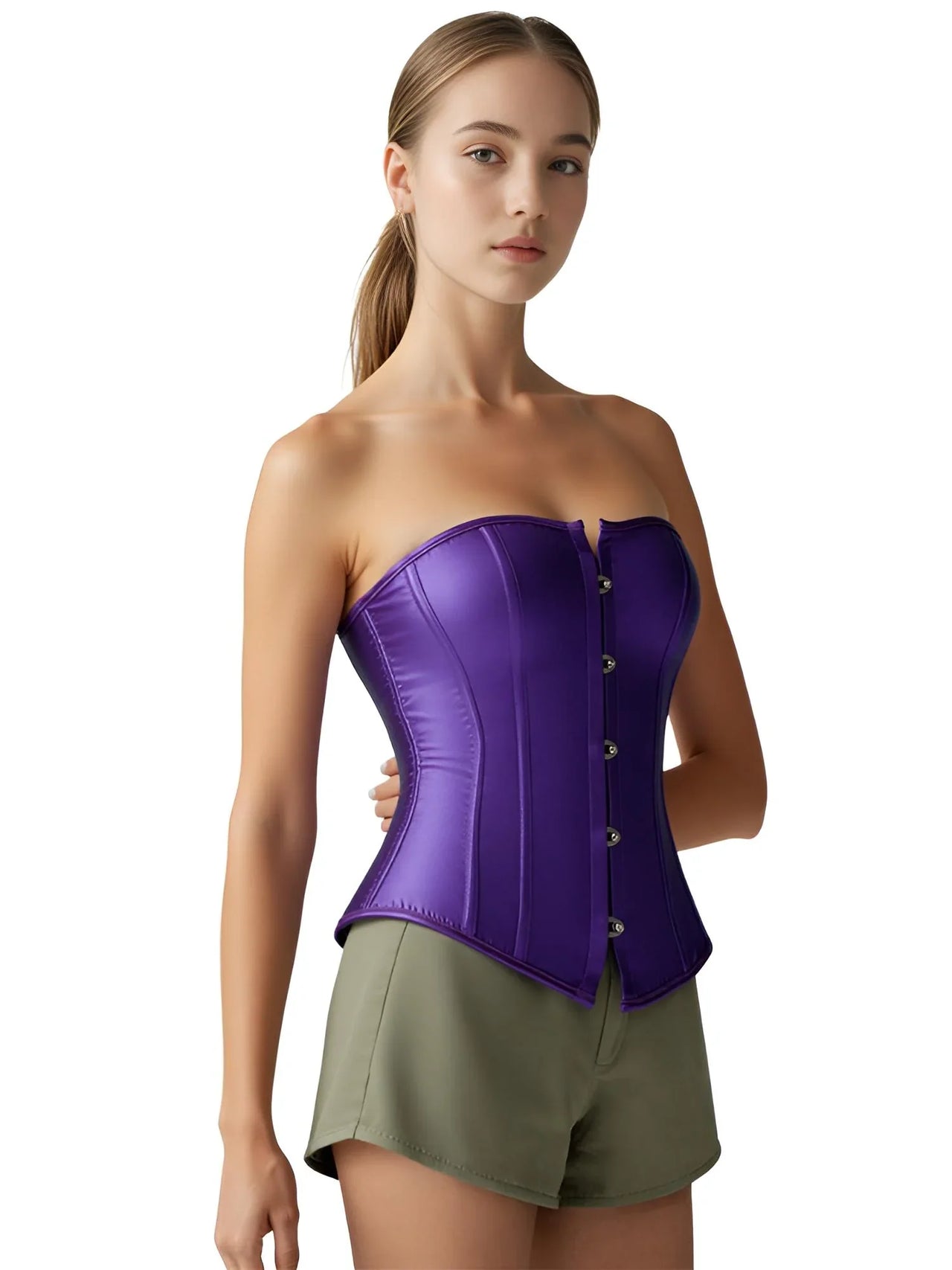 Women's Trendy Corset Tops Underbust Waist Cincher Workout Shape Body Belt Shapewear Corsets and Bustiers Plus Size Women, Drestiny, Purple Corset Top, United States, USA, Canada, Australia, New Zealand, United Kingdom, UK, Corsets, Strapless, Sleeveless, Off shoulder, XS, S, M, L, XL, XXL, 3XL, 4XL, 5XL, 6XL, 7XL, Pink, Black, Blue, Coffee, Grey, Green, Khaki, Purple, Red, White, Dark Purple, corset top, cute corset tops, sexy corset tops, corset top UK, bustier top, going out corset top, shopdrestiny.com