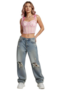 Thumbnail for Women's Trendy Lace-Up Crop Top