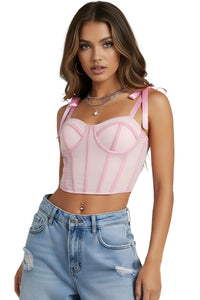 Thumbnail for Women's Trendy Lace-Up Crop Top