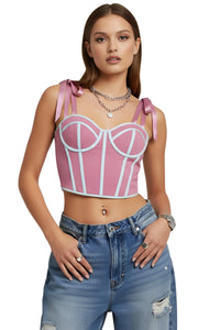 Thumbnail for Women's Trendy Lace-Up Crop Top